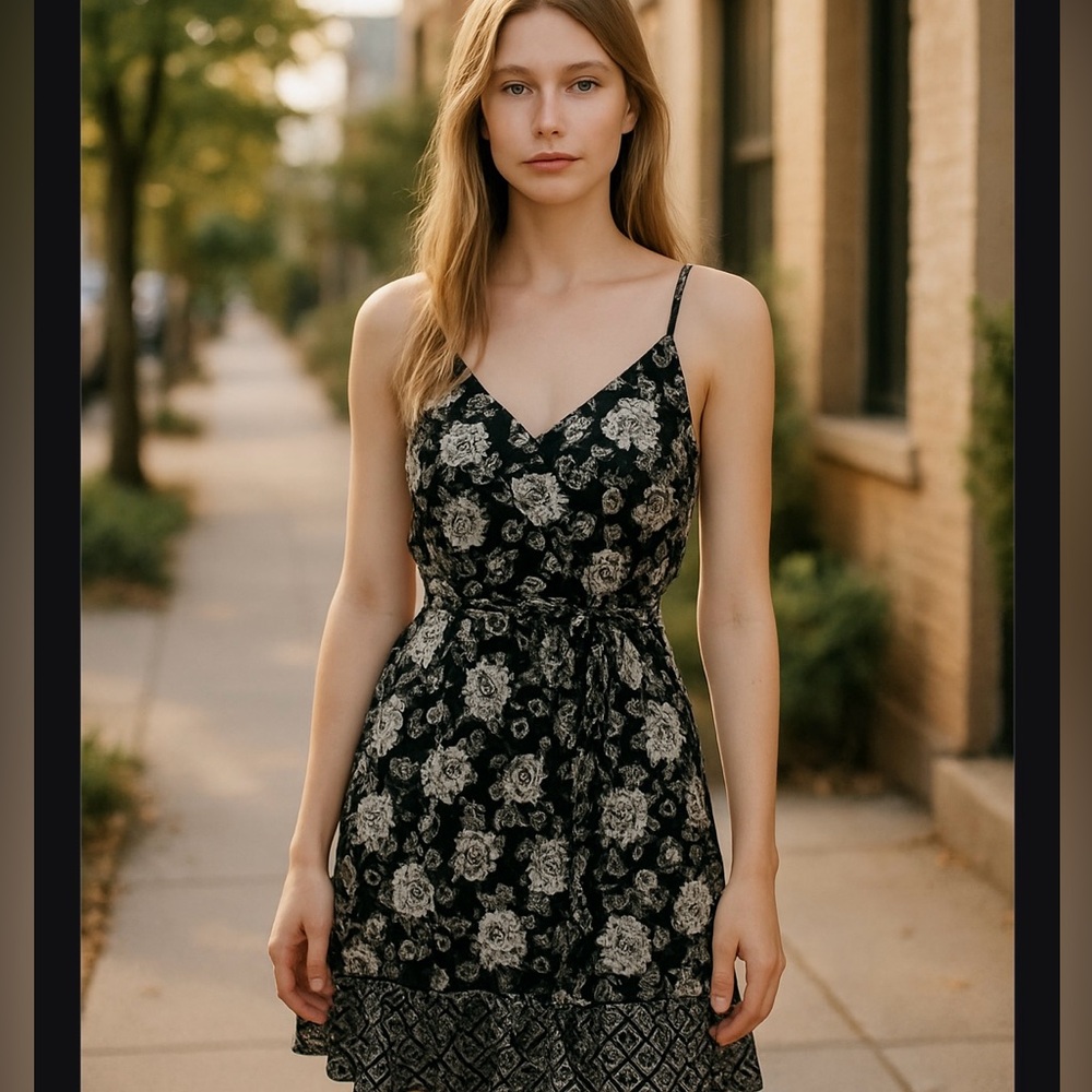 Lily Rose Black and White Floral Dress - Picture 6 of 7